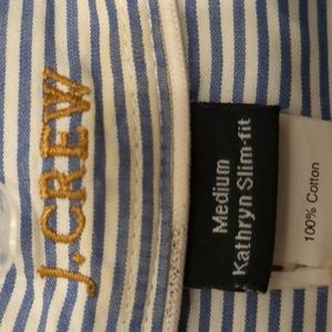 JCrew Medium Kathryn Slim Fit Blue/White Button Down